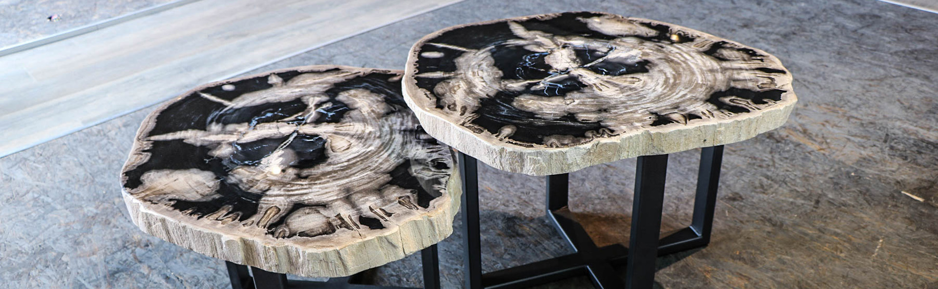 Petrified wood tables