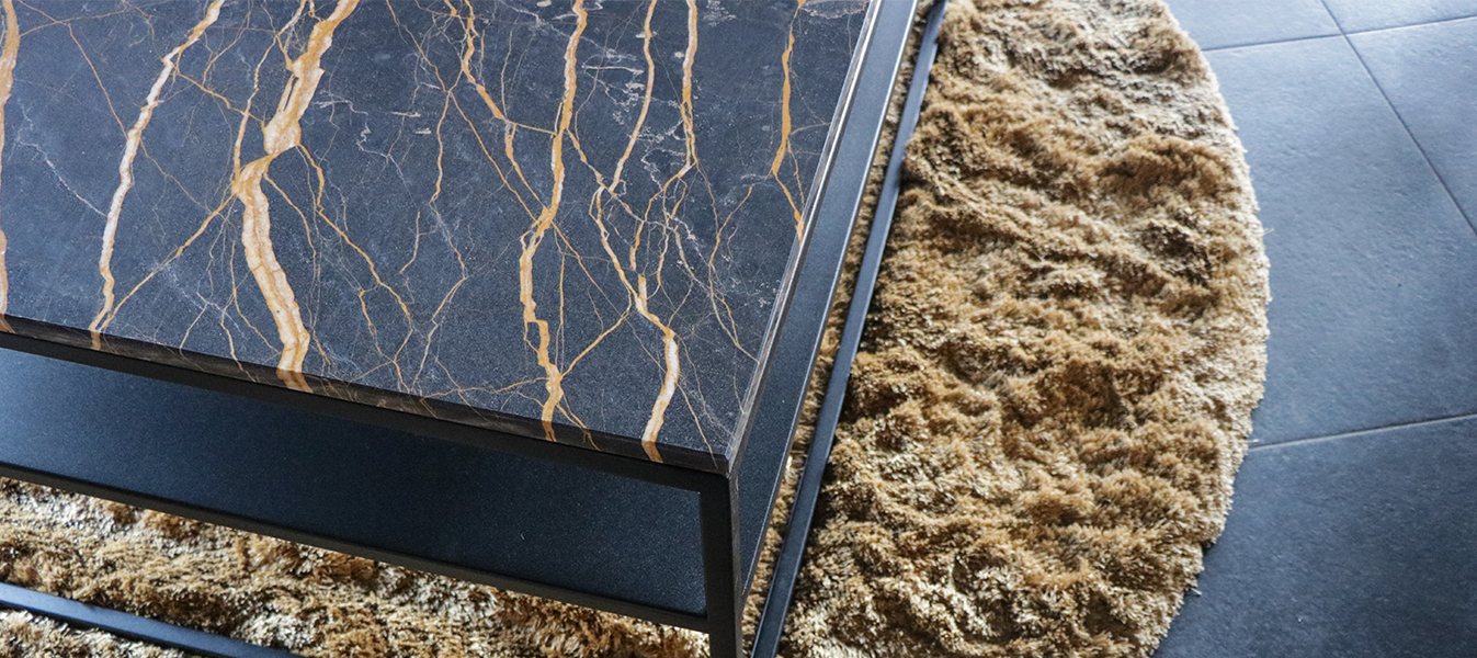 noir marron table basse en marbre